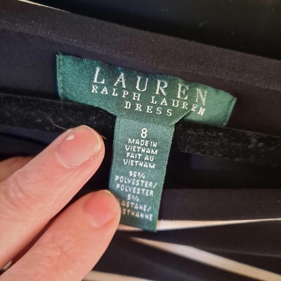 LAUREN Off Shoulder Black and White Dress Size 8 - Picture 3 of 7